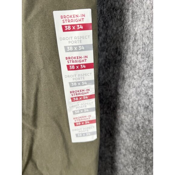 Mens Old Navy Pants 2 pair Broken in Straight Green & Khaki 38/34 New Cotton - Picture 7 of 8